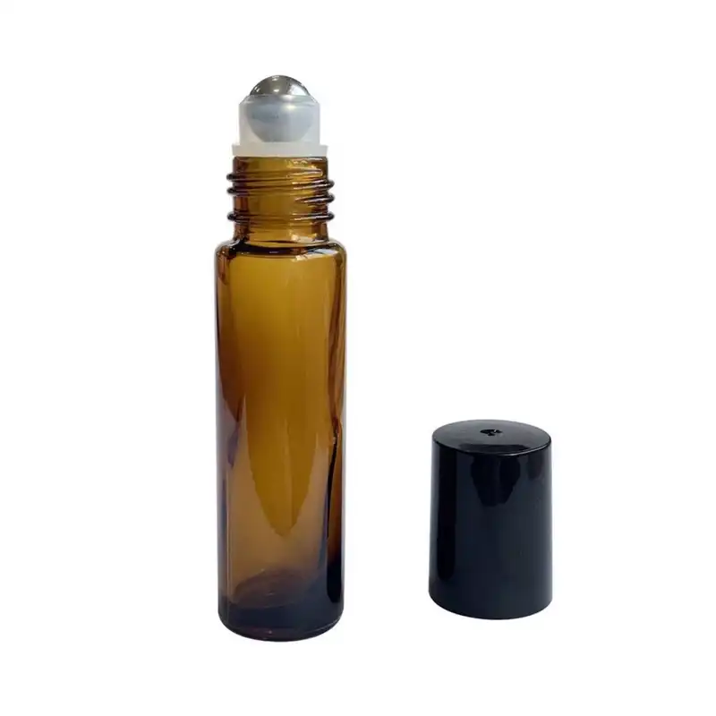 Frasco Roll-On Premium Vidro Grosso para Sinergias Preta 10ml Blend Essencial Aromaterapia