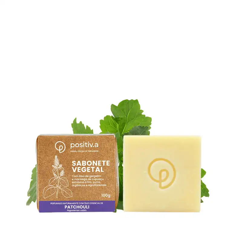 Sabonete Vegetal Hidratante de Patchouli Positiv.a - 100 g Blend Essencial Aromaterapia